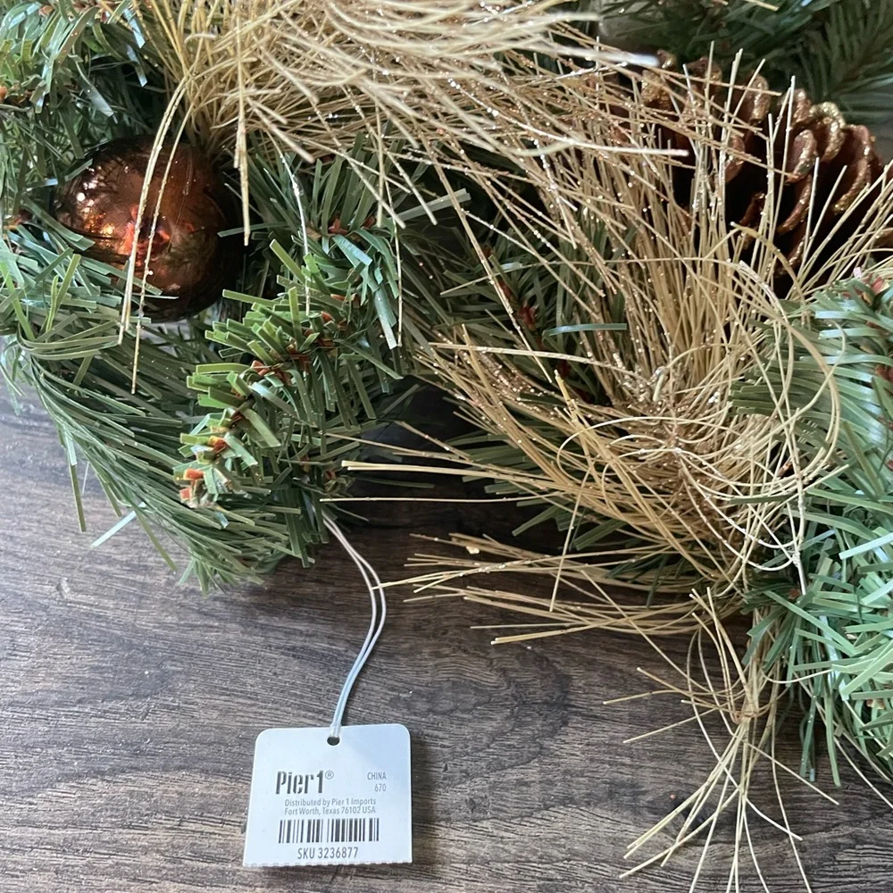 Pier 1 Gold and Brown Ornament Unlit Garlands